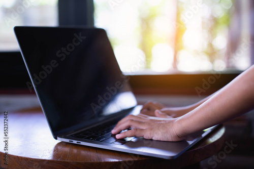Businesswomen typing keyboard on labtop or notebook, business online concept.