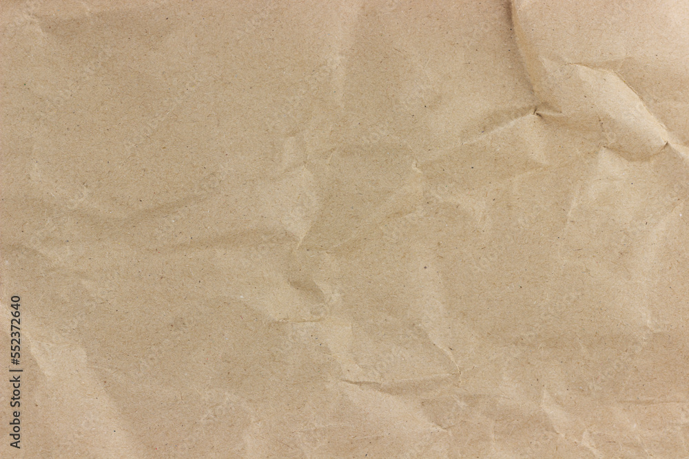 Fototapeta premium kraft paper background, crumpled craft paper use as background