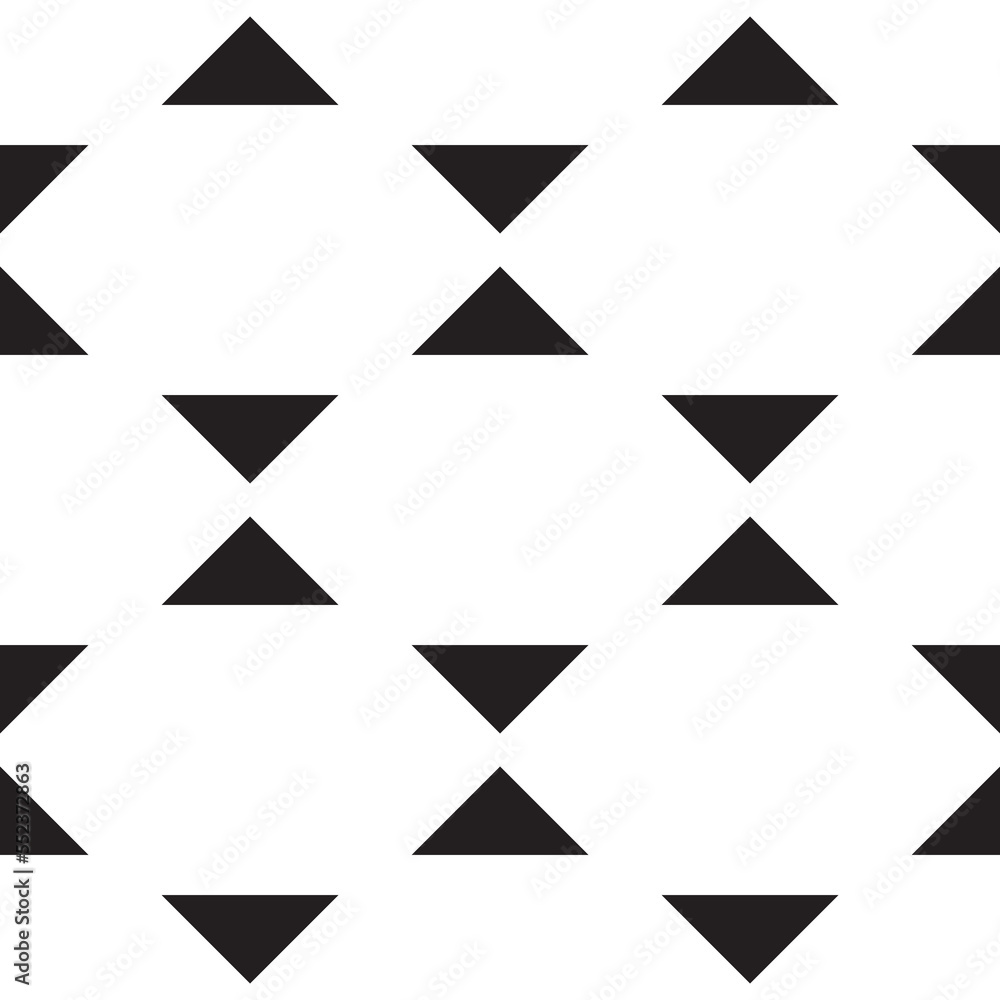 Seamless geometric black and white pattern of triangles Seamless geometric black and white pattern of triangles