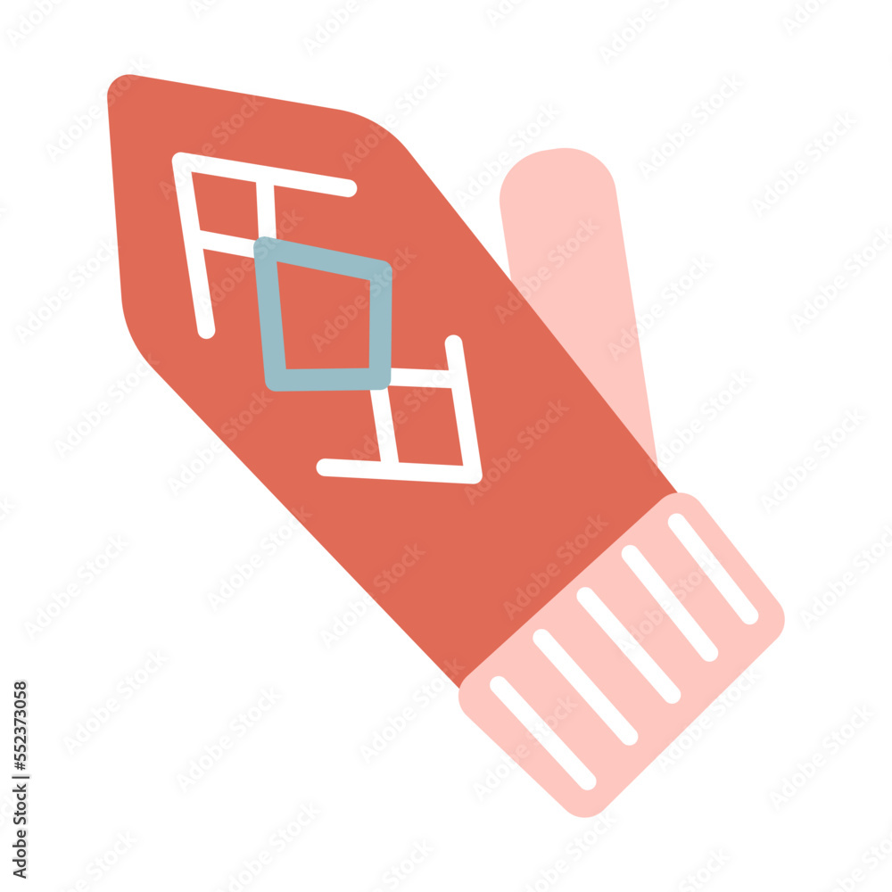 Cartoon warm wool mittens isolated on white. National culture symbol of Finland. Vector illustration of Finnish traditional. Scandinavia concept Cartoon warm wool mittens isolated on white. National culture symbol of Finland. Vector illustration of Finnish traditional. Scandinavia concept