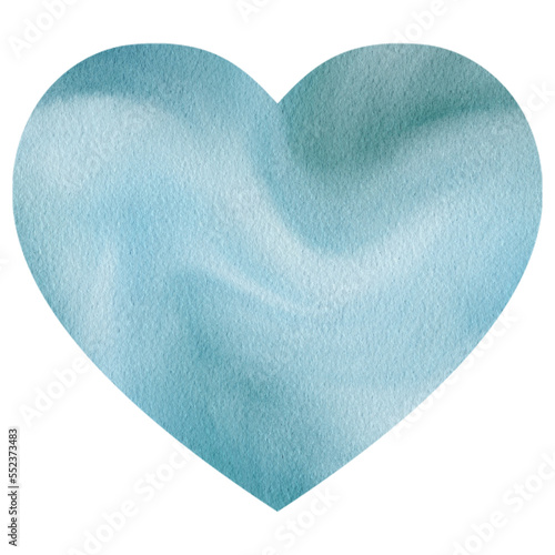 Blue Heart Watercolor Shape