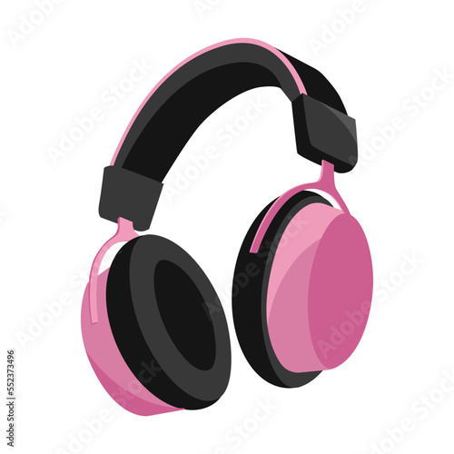 Colorful headphones vector illustration. Cartoon drawings of headsets or earphones for listening to music on white background. Music, technology, entertainment concept