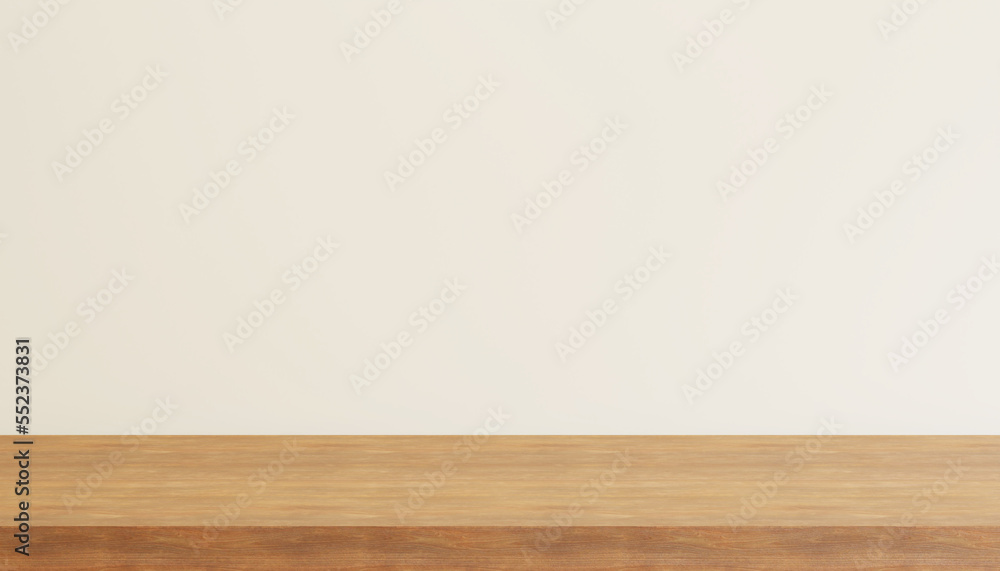 Wooden tabletop isolated on white background, banner for product display. 3d rendering Wooden tabletop isolated on white background, banner for product display. 3d rendering