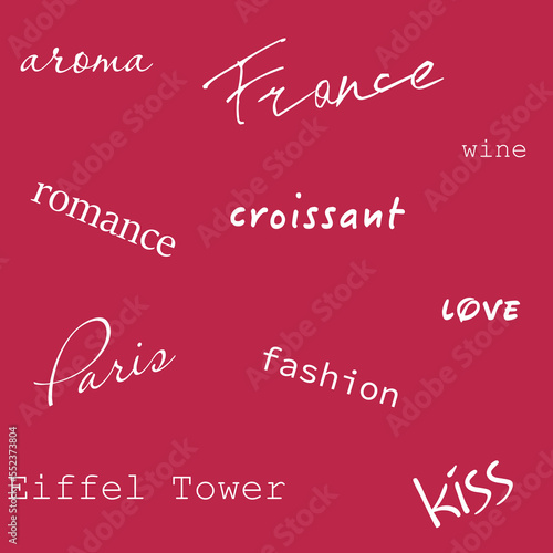 Векторный бесшовный паттерн Вайб Парижа