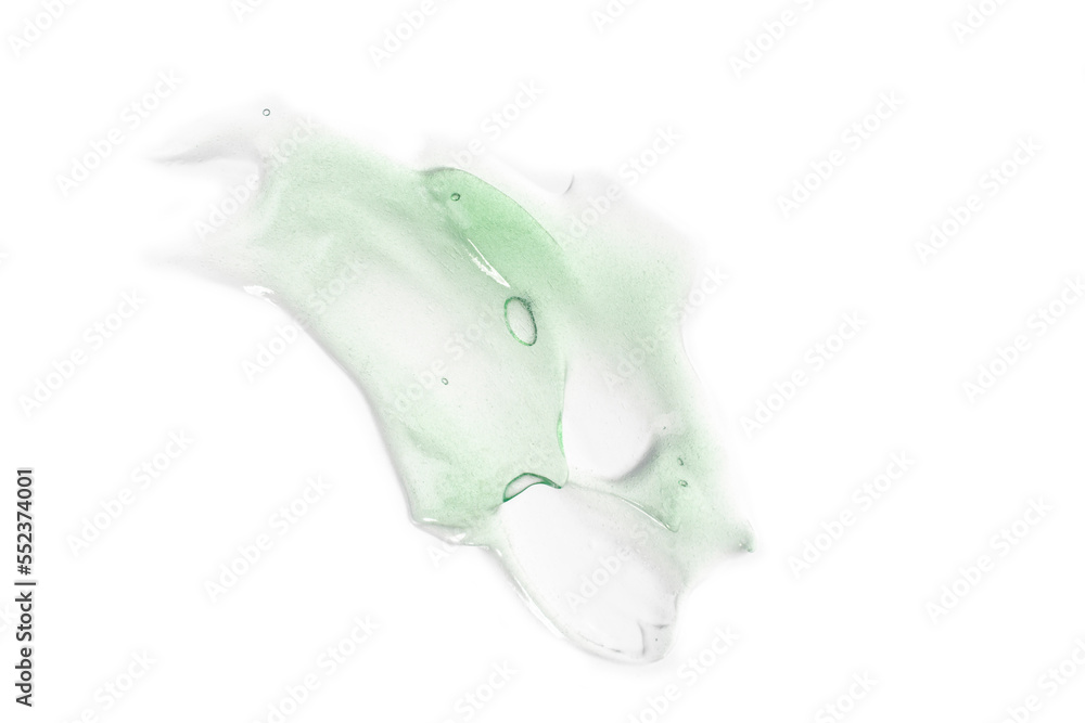 Smear of cosmetic green gel.