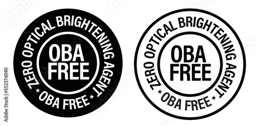 zero optical brightening agent, OBA free vector icon, black in color