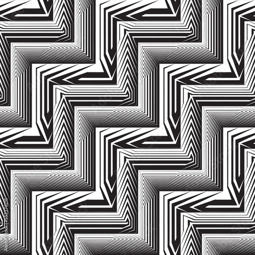 Monochrome Optical Illusion Zigzag Pattern