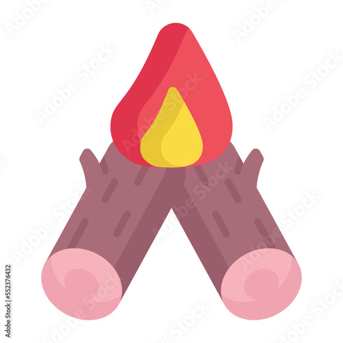 A modern icon design of bonfire in trendy style