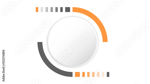 white circle technology background abstract. technology with line digital color grey, orange, dot, hi-tech, vector. circle technological for web banner, background, wallpaper, structure, object. 