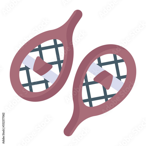 Beautiful and perfect icon of snowshoes in trendy style