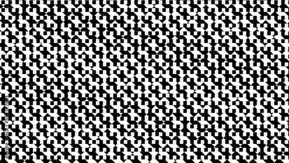 Motion background with moving geometric shapes .
Black and white abstract background.Seamless loop video.