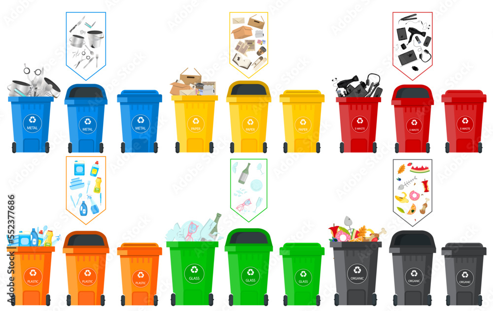 Vector image of a city garbage can. Waste management. The concept of