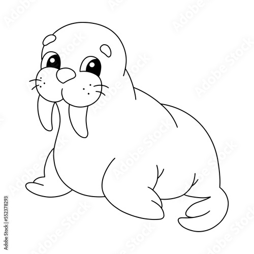 Coloring page for kids. Digital stamp. Cartoon style character. Isolated on white background. Vector illustration.