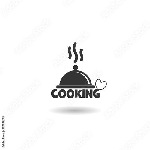 Cooking logo icon with shadow