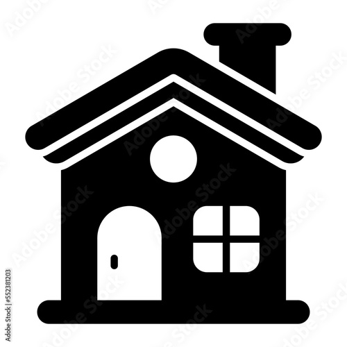 A decorative cottage vector icon design and residence building