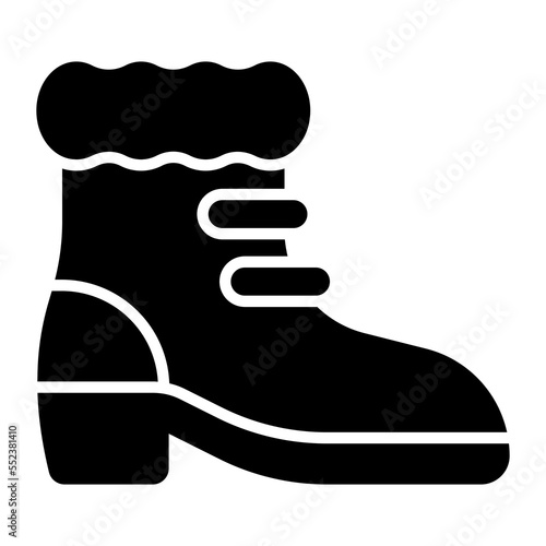 Footwear accessory vector icon design of winter boot