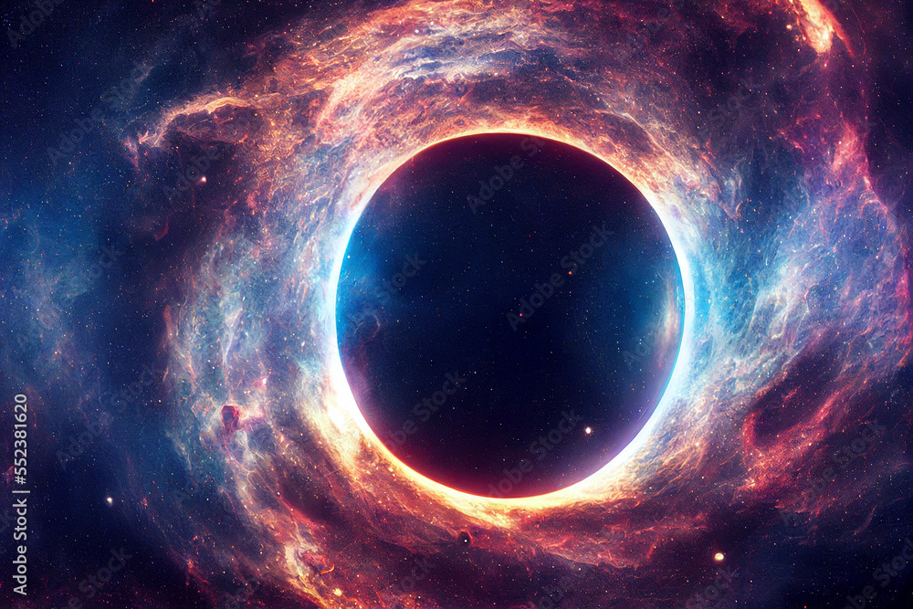Abstract Illustration of Space vortex Background, The universe consists of stars, black hole, nebula, sprial galaxy, milky way, planet Abstract Illustration of Space vortex Background, The universe consists of stars, black hole, nebula, sprial galaxy, milky way, planet