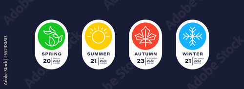 Four season icon logo vector template design for emblem or sticker business