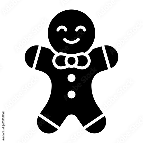 Modern vector icon of gingerbread man in trendy style