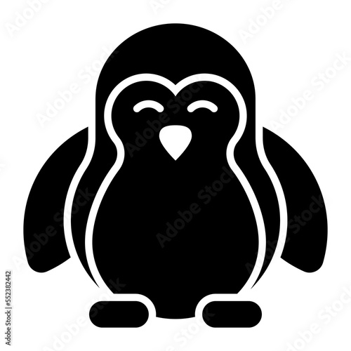 A cute and beautiful aquatic bird, vector icon of penguin