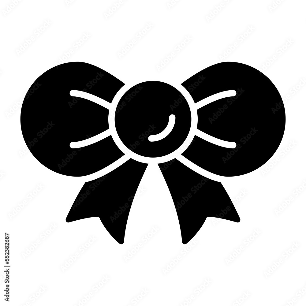 A beautiful icon of ribbon bow in modern trendy style A beautiful icon of ribbon bow in modern trendy style