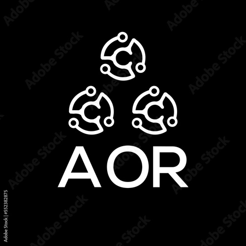 AOR letter logo. AOR best black background vector image. AOR Monogram logo design for entrepreneur and business.
 photo