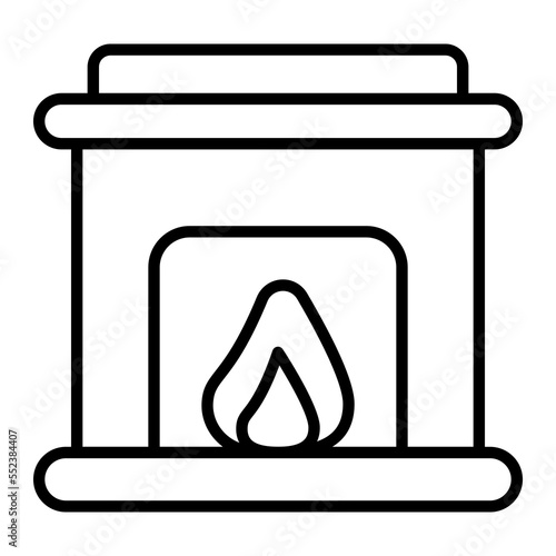 A fireplace vector icon design in trendy style