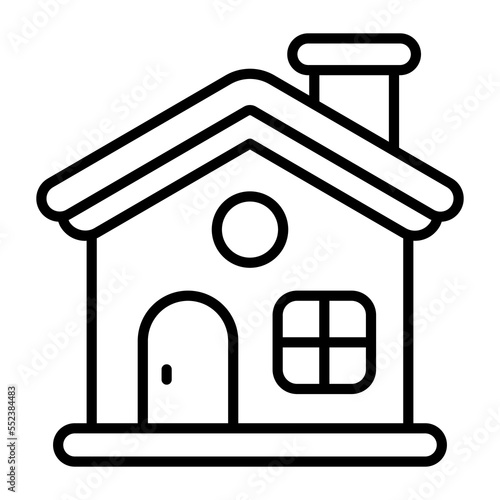 A decorative cottage vector icon design and residence building