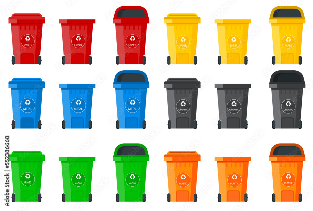 Vector image of a city garbage can. Waste management. The concept of