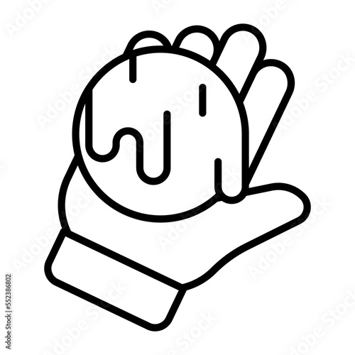 Snowball on hand concept of snowball fight