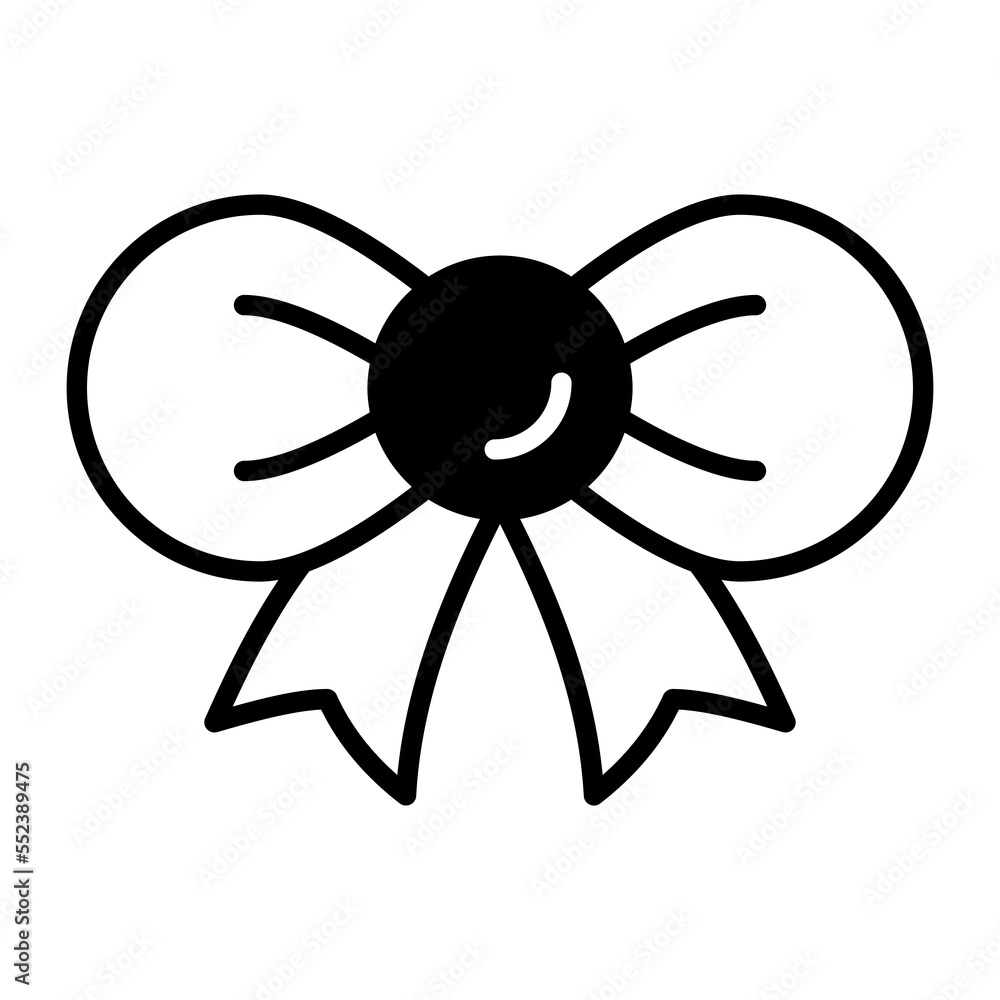 A beautiful icon of ribbon bow in modern trendy style A beautiful icon of ribbon bow in modern trendy style