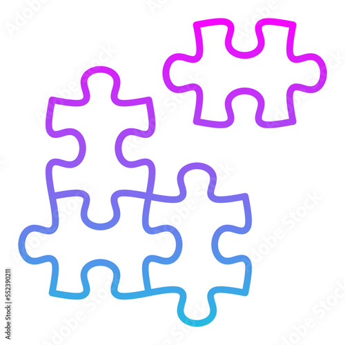 Puzzle Line Gradient Icon