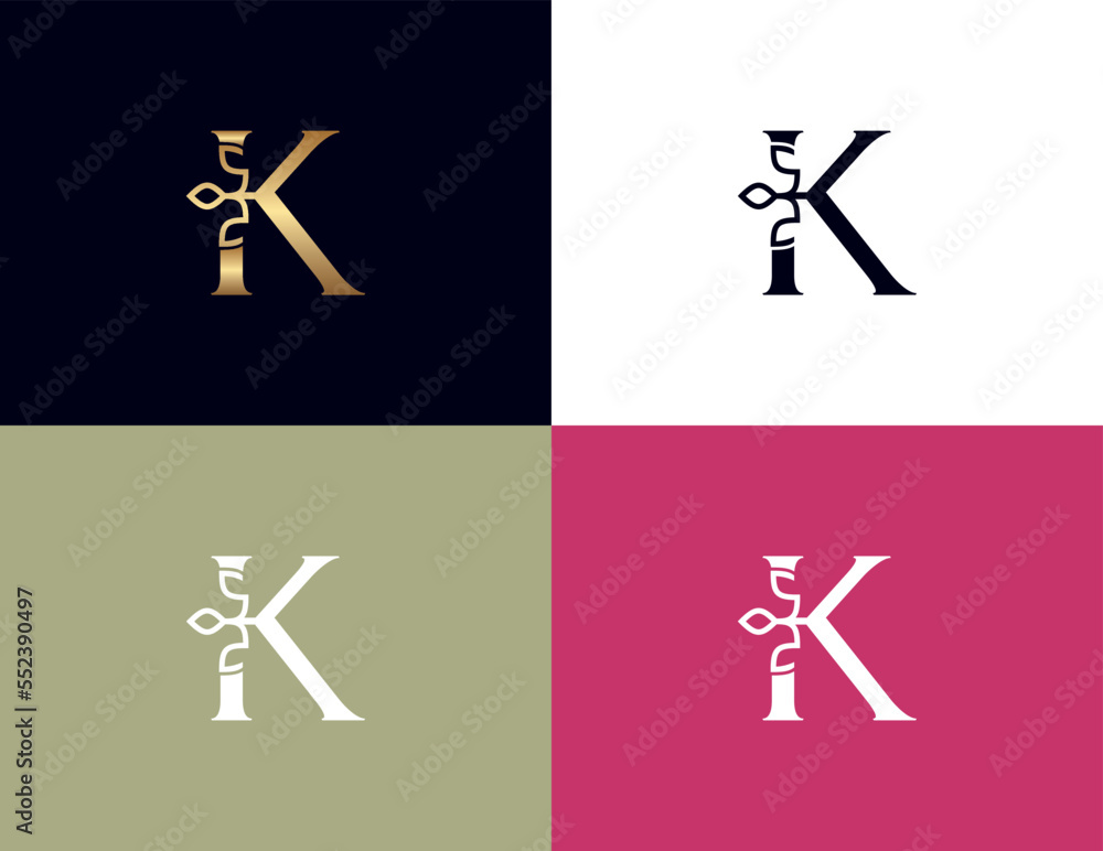 amazing luxury crown beauty logo letter K amazing luxury crown beauty logo letter K