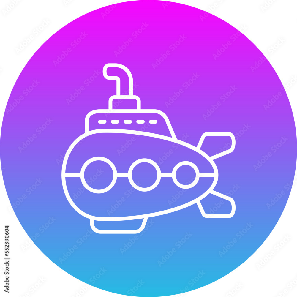 Submarine Gradient Circle Line Inverted Icon Submarine Gradient Circle Line Inverted Icon