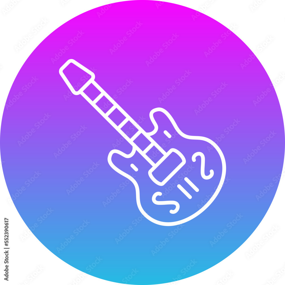 Guitar Gradient Circle Line Inverted Icon Guitar Gradient Circle Line Inverted Icon