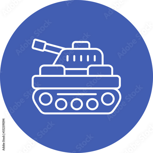 Tank Multicolor Circle Line Inverted Icon