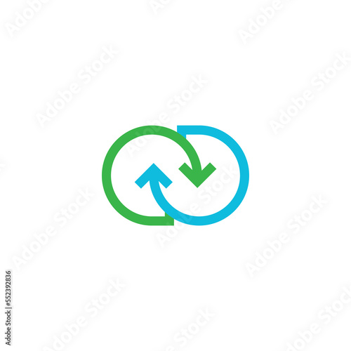 Free Download Interlocking circles and arrows. vector symbol - GFXLoad