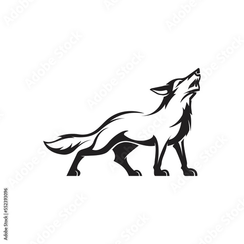 Howling alpha wolf. Vector illustration.