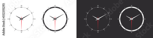 Round watch faces. Conceptual clock faces. Smart watch dial. Clock face blank set. Vector illustration