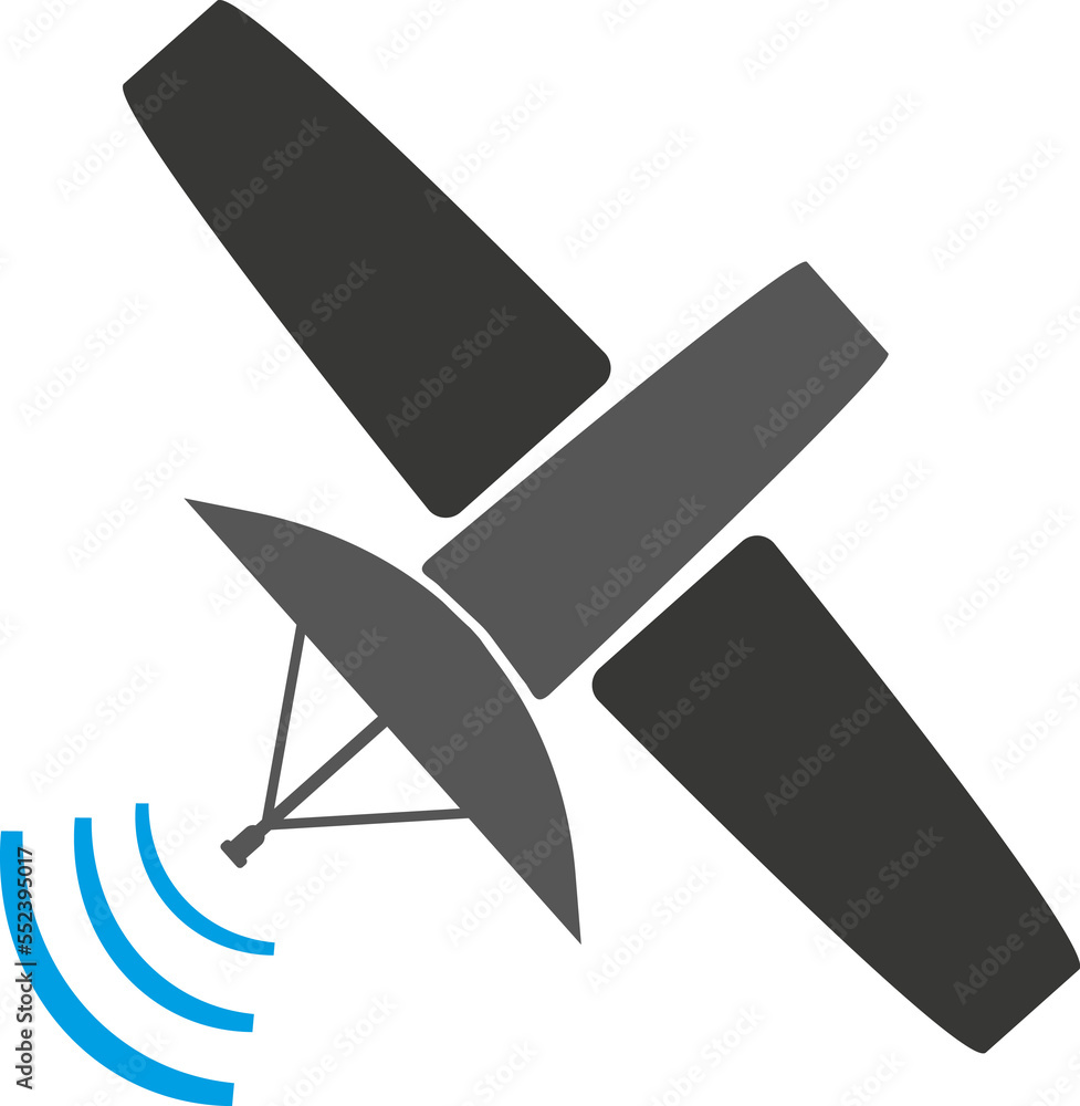 Satellite transmits or receives a signal, transparent backgrounds Satellite transmits or receives a signal, transparent backgrounds