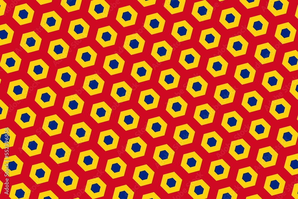 Geometric pattern in the colors of the national flag of Romania. The colors of Romania. Geometric pattern in the colors of the national flag of Romania. The colors of Romania.