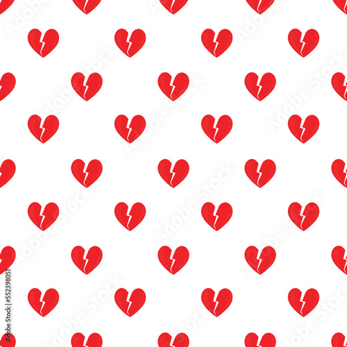 Pattern with a broken heart. Vector pattern with heart. Valentine's day background.