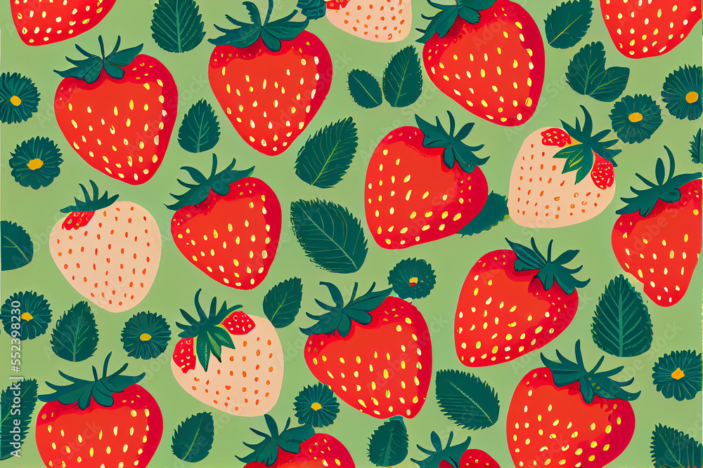 Strawberry pattern for children's clothes or fabric Strawberry pattern for children's clothes or fabric