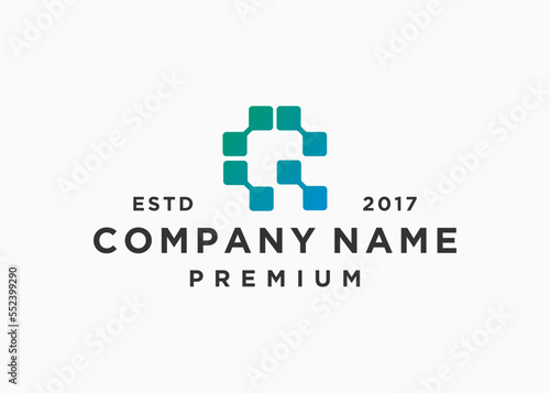 letter q technology logo design vector illustration template