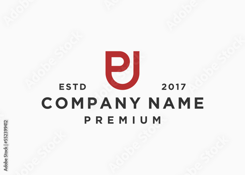 initials letter up or pu logo design vector illustration template
