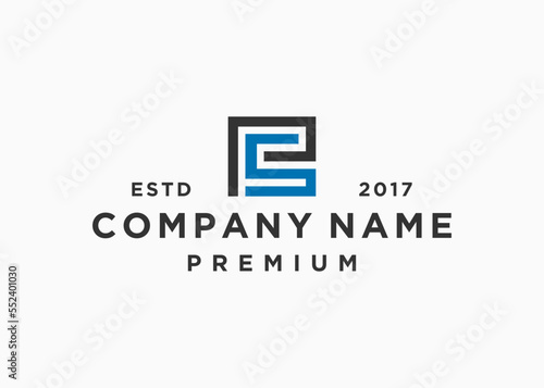 letter ps square logo design vector illustration template photo