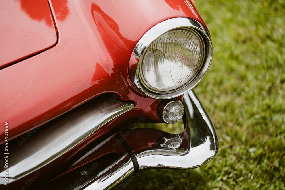 Fototapeta premium Vintage car headlight and turn signal