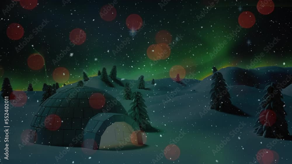 Composite of video with snow over lights Composite of video with snow over lights