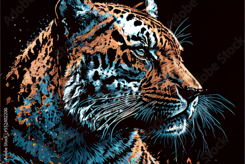 Half tone tiger generative art photo