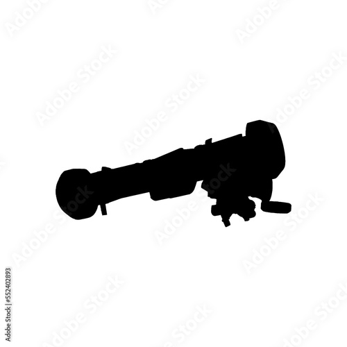 Bazooka icon. Simple style no war poster background symbol. Bazooka brand logo design element. Bazooka t-shirt printing. vector for sticker.